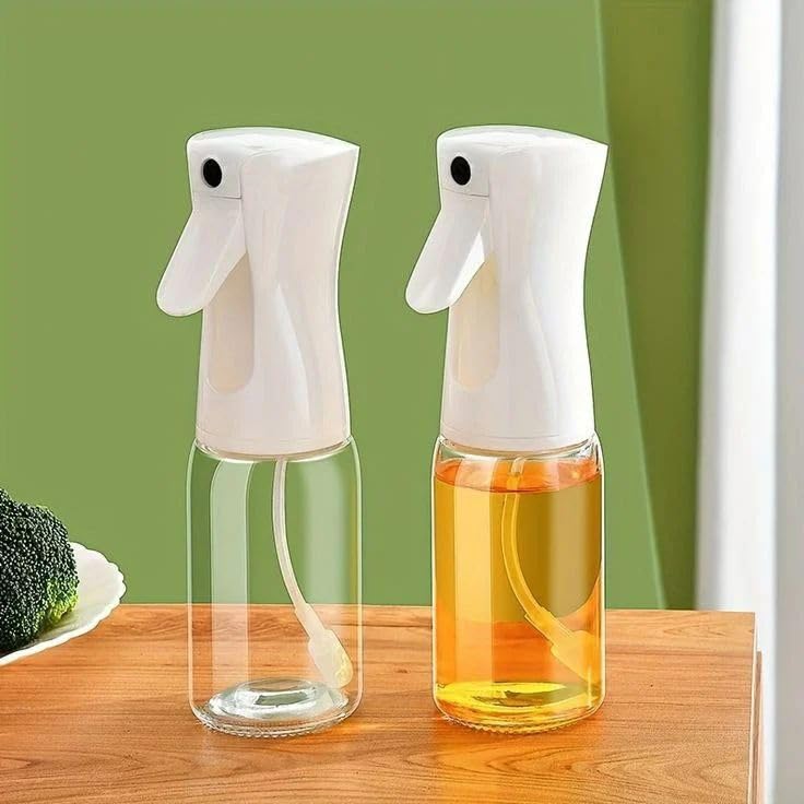 Glass Olive Oil Spray Bottle - Versatile Kitchen Gadgets for Air Fryer, Salad Making, Baking, and Frying - Canola Oil Spritzer Mister (200 ML)