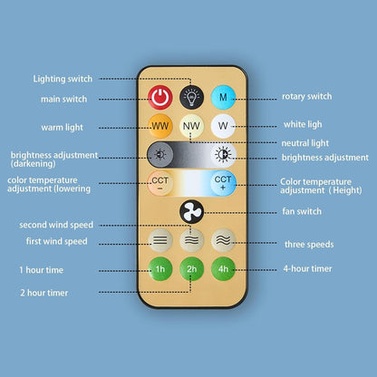 Ceiling Fan with LED Light and Remote Control