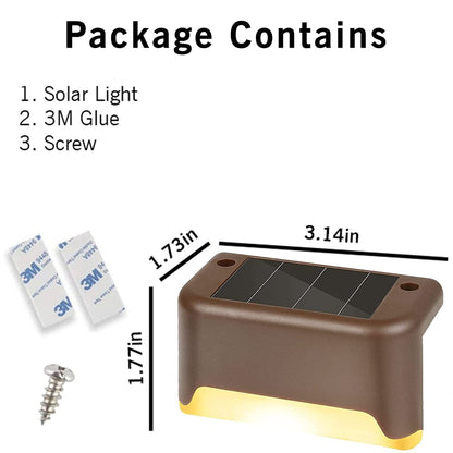 Light Outdoor Waterproof Step Lights Deck Lighting for Steps Stairs Paths Garden Fences Pathway,Outdoor Solar Deck Lights [ Pack of 4, Warm