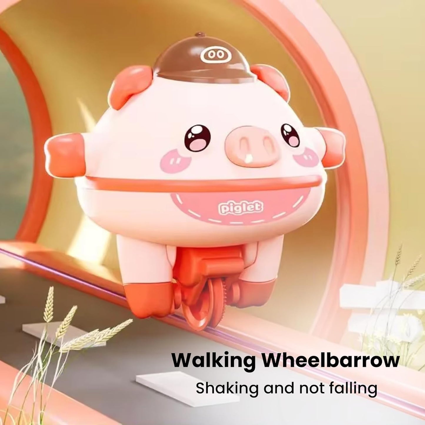 Battery Operated Cute Tightrope Walking Balance Pig Roly-Poly Tumbler