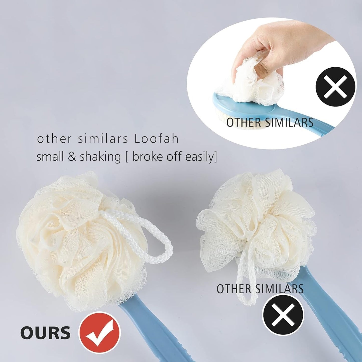 Shower Body Brush With Bristles And Loofah